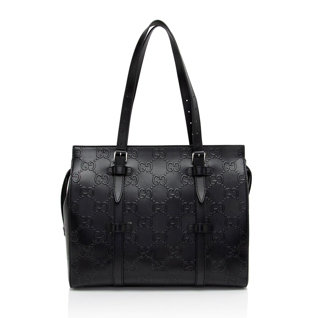 Gucci Perforated GG Embossed Zip Tote (SHF-Rjdpkd)