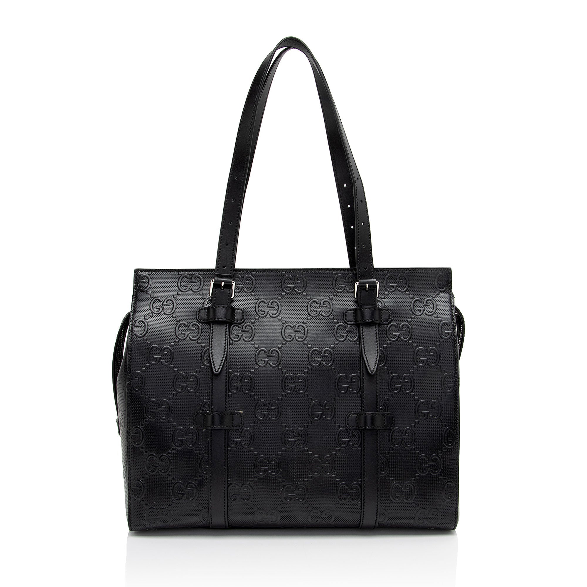 Gucci Perforated GG Embossed Zip Tote (SHF-Rjdpkd)