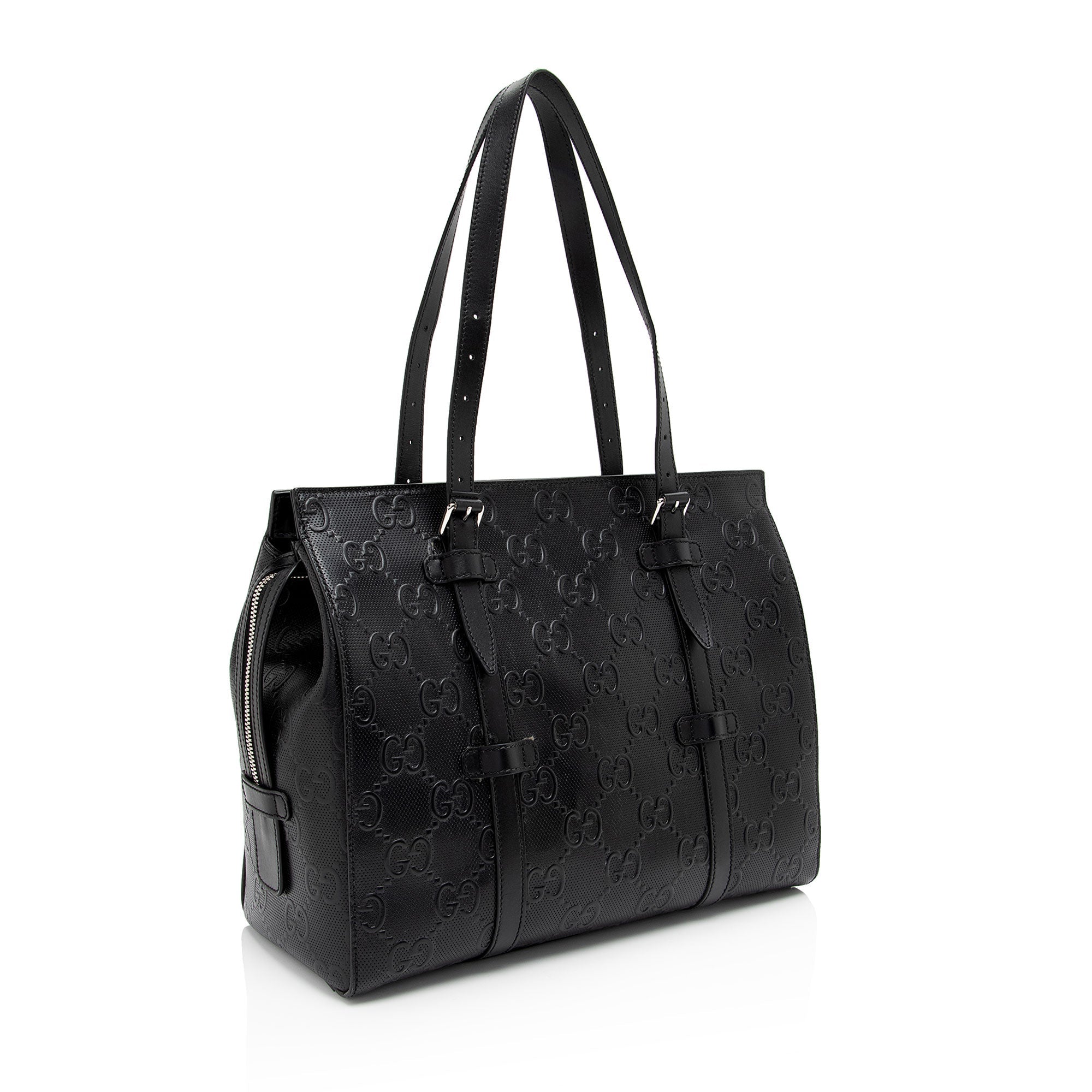 Gucci Perforated GG Embossed Zip Tote (SHF-Rjdpkd)