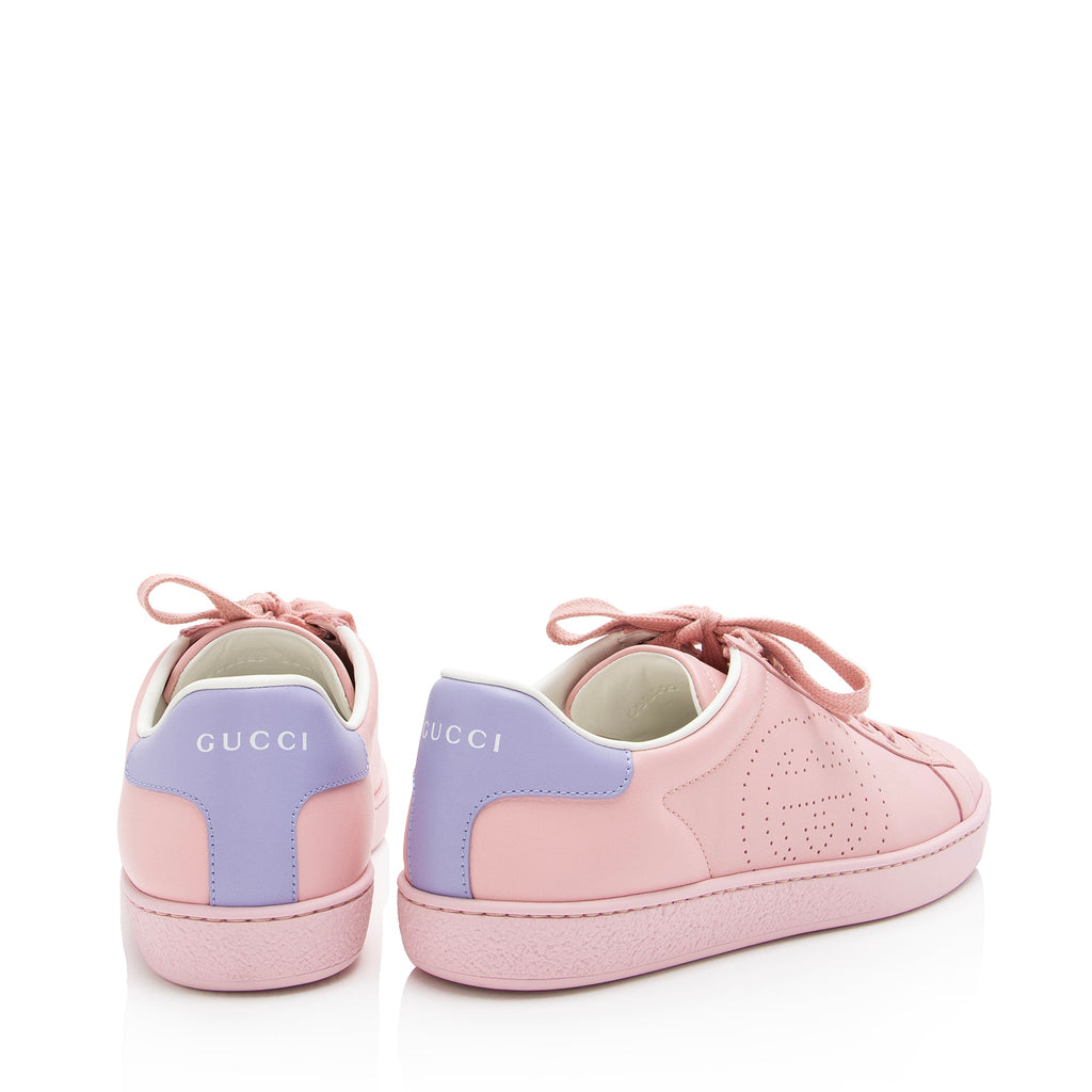 Gucci Perforated Leather Interlocking GG Ace Sneakers - Size 6.5 / 36.5 (SHF-23325)