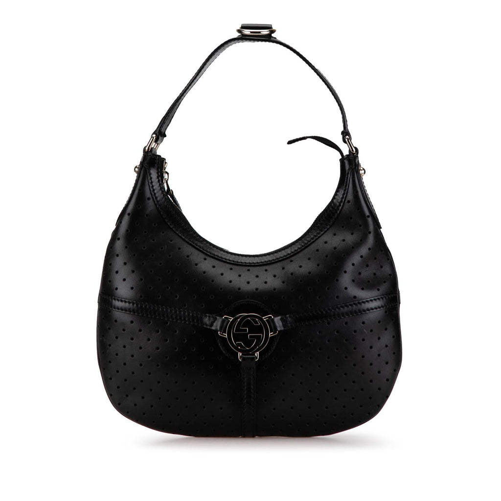 Gucci Perforated Leather Reins Hobo (SHG-MnlrPw)