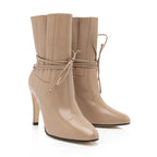 Gucci Pleated Leather Indya Ankle Boots - Size 7 / 37 (SHF-23644)