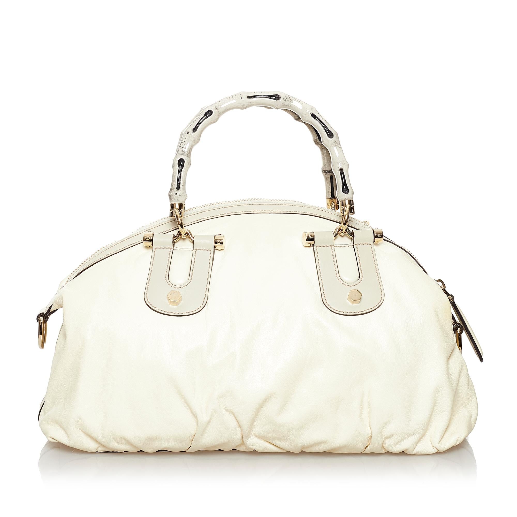 Gucci Pop Bamboo Leather Satchel (SHG-30966)
