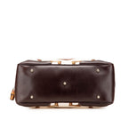Gucci Printed Canvas Bamboo Horsebit Handbag