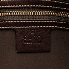 Gucci Printed Canvas Bamboo Horsebit Handbag