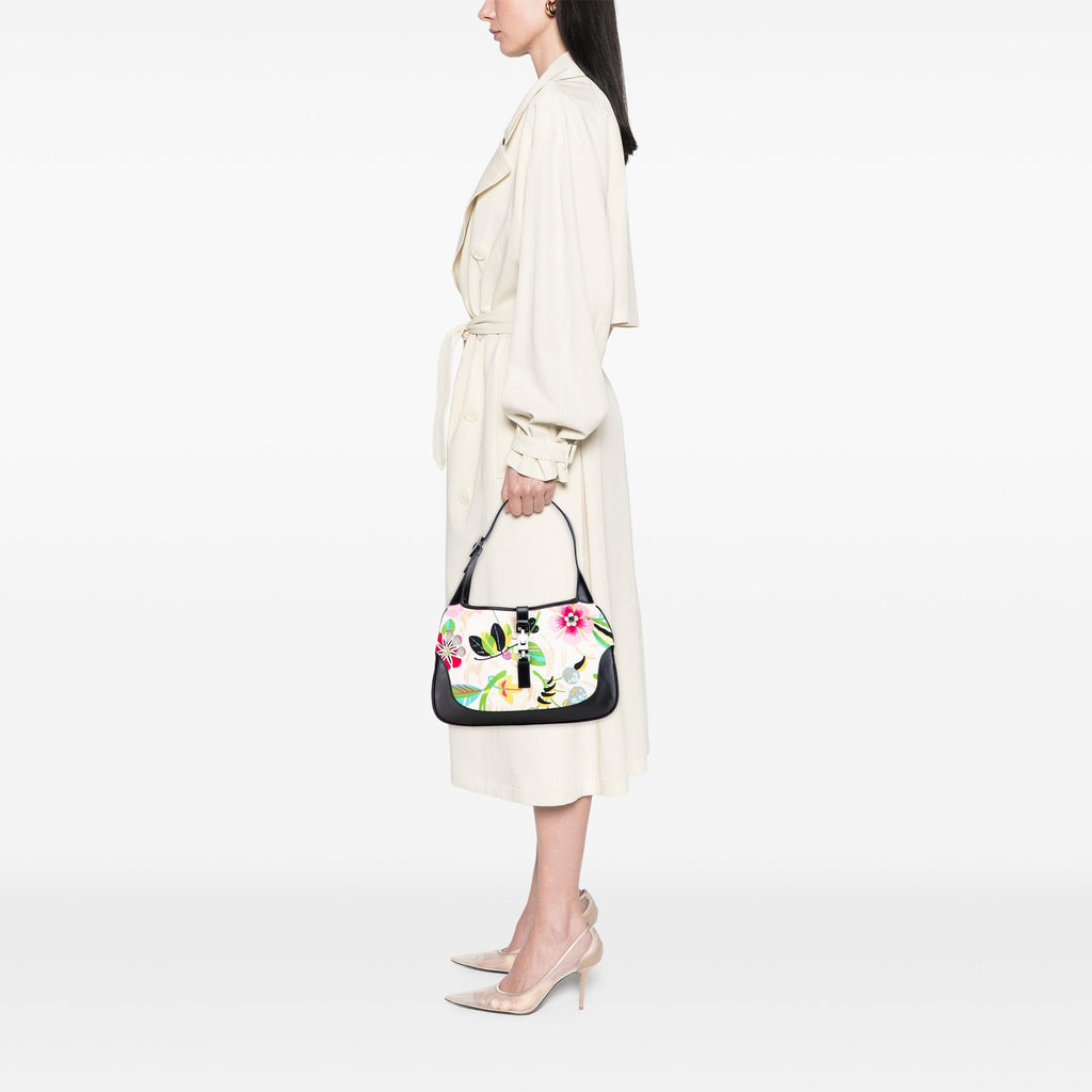 Gucci Printed Canvas Floral Jackie Shoulder Bag