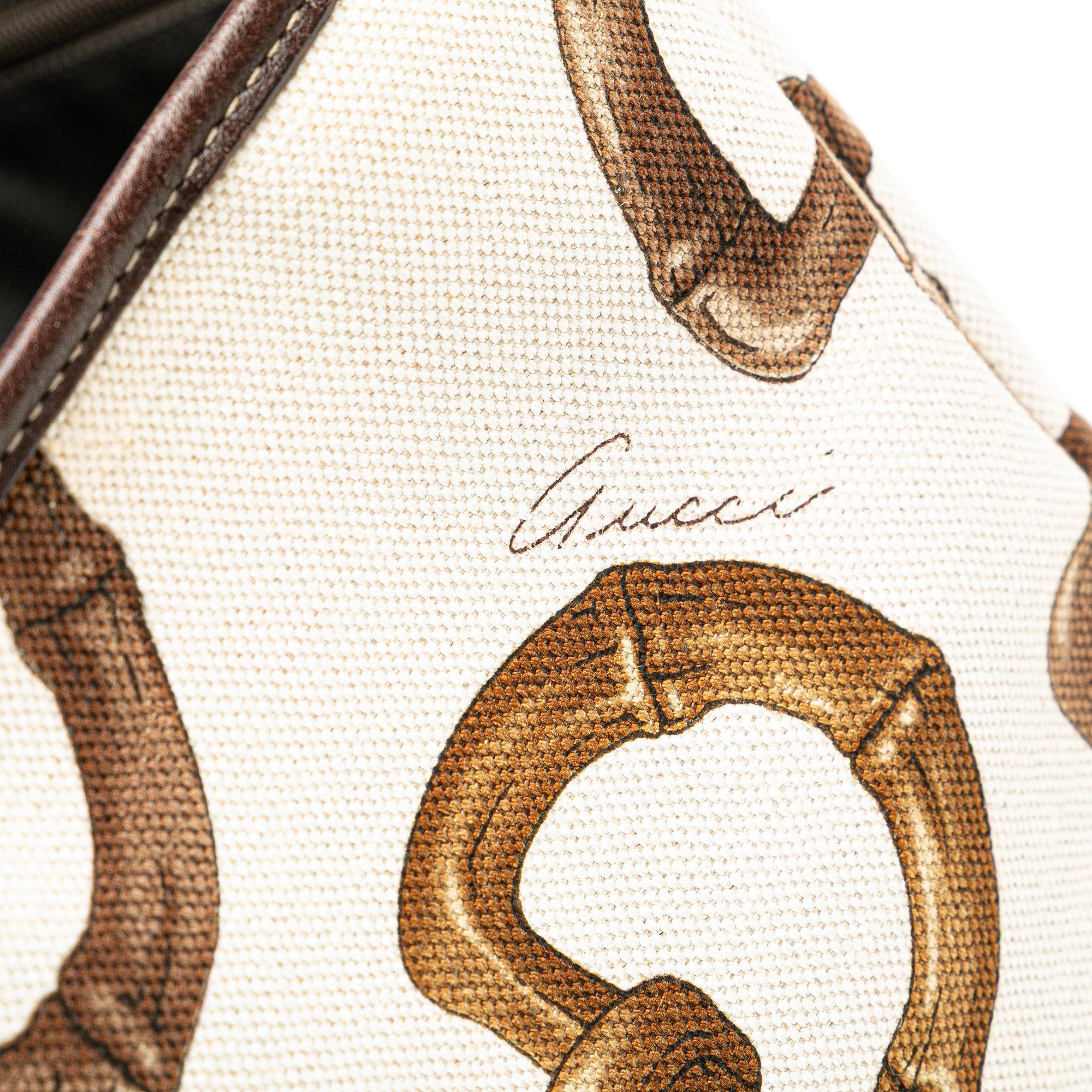 Gucci Printed Canvas Horsebit Tote