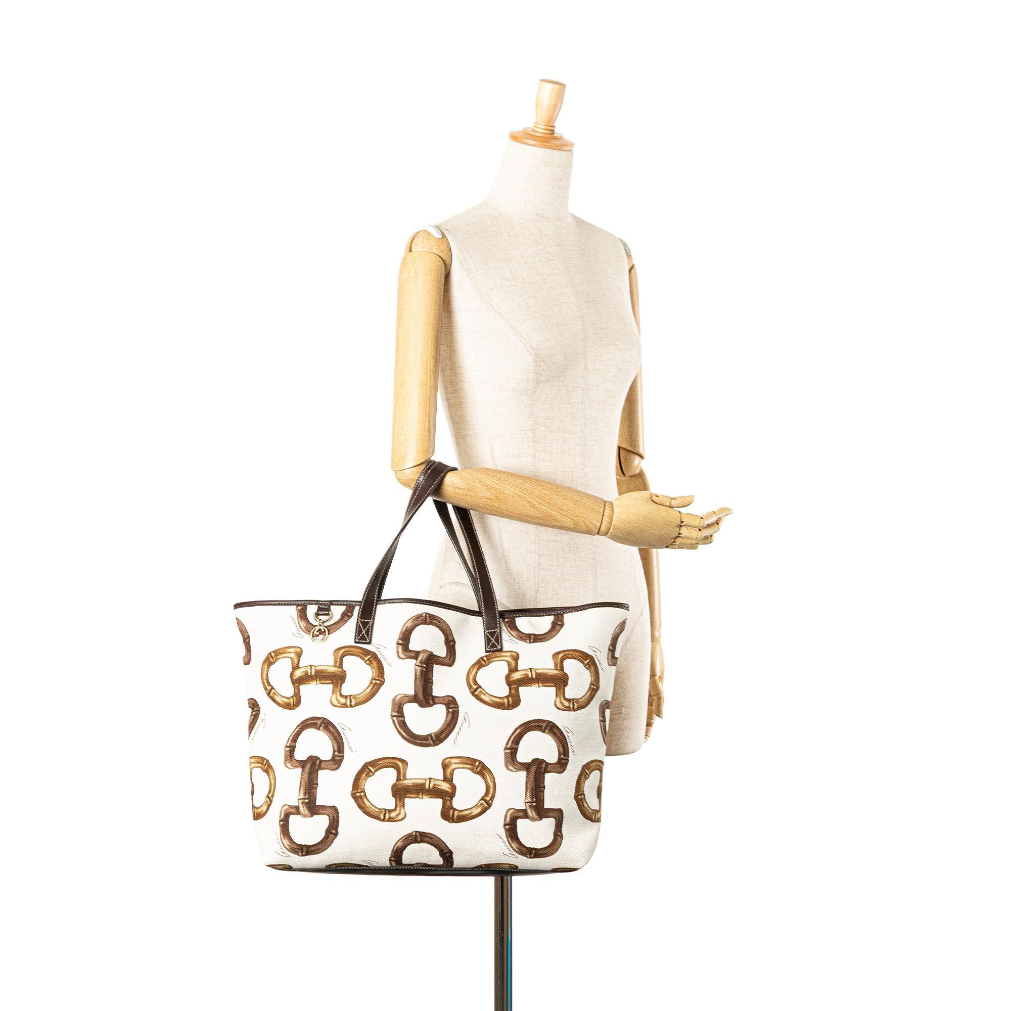 Gucci Printed Canvas Horsebit Tote
