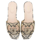 Gucci Python Embossed Leather Interlocking G Cut Out Slide Sandals - Size 7.5 / 37.5 (SHF-iUTWC2)