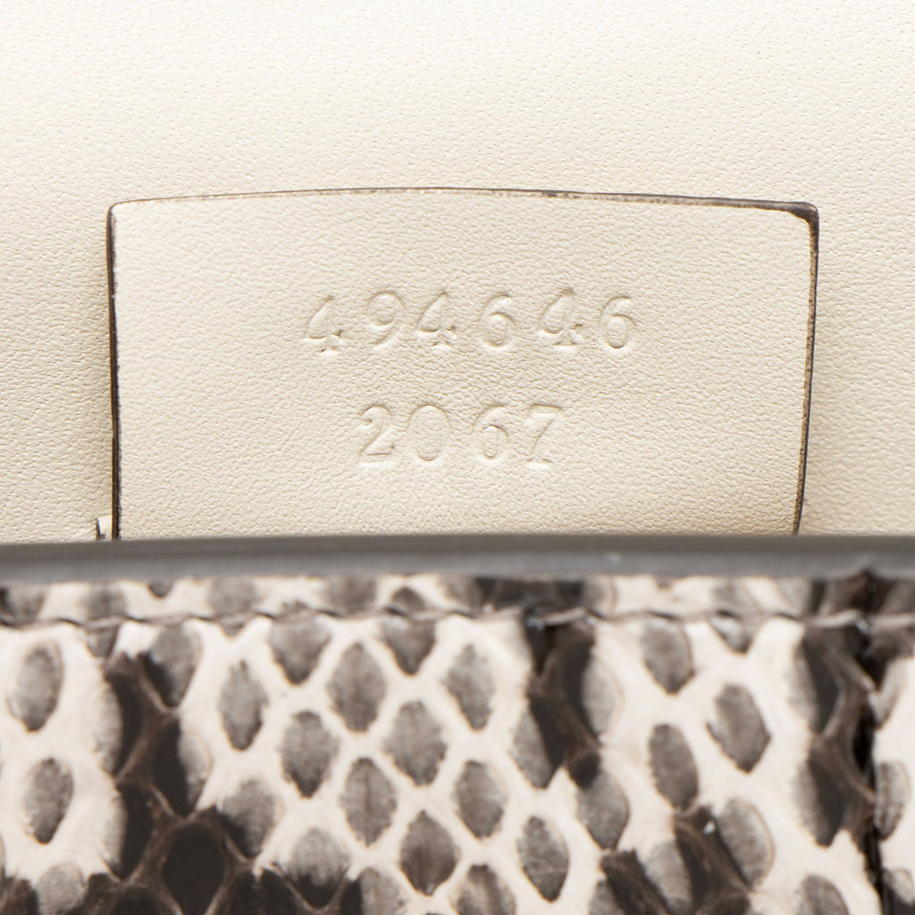 Gucci Python Floral Embroidered Sylvie Super Mini Shoulder Bag (SHF-GgSM5V)