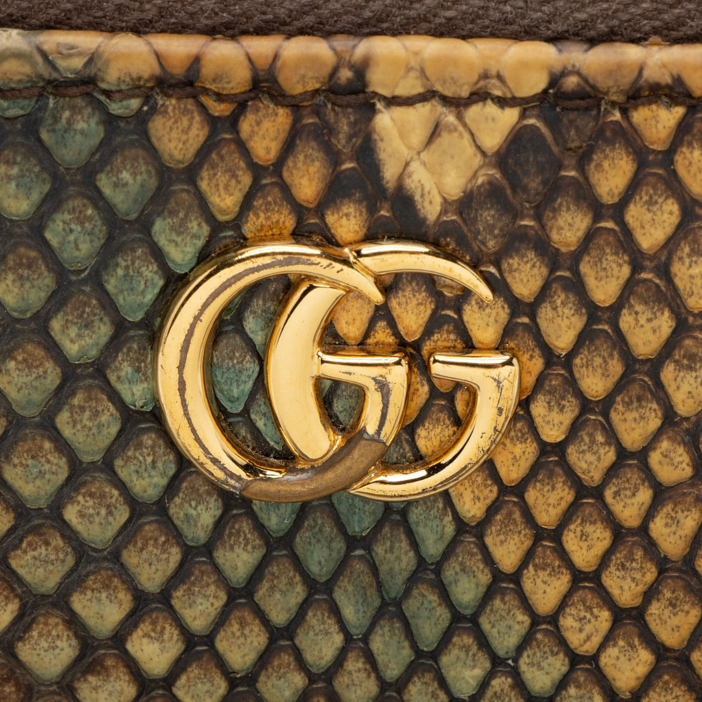 Gucci Python GG Marmont Zip Around Wallet