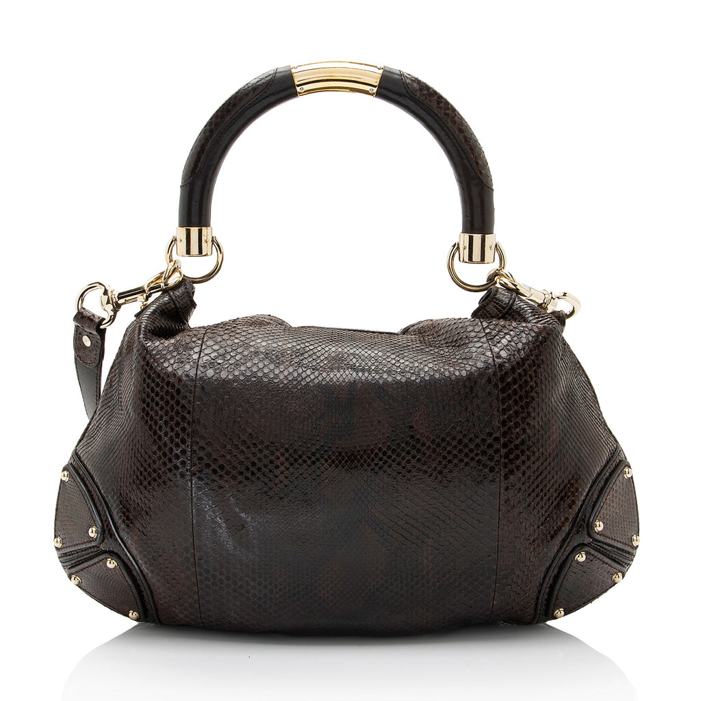 Gucci Python Medium Indy Satchel (SHF-o6MQCe)