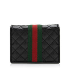 Gucci Quilted Leather GG Marmont Web Trapuntata Card Case Wallet (SHF-9USkLq)
