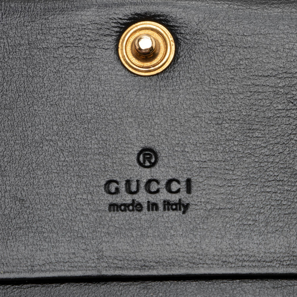 Gucci Quilted Leather GG Marmont Web Trapuntata Card Case Wallet (SHF-9USkLq)