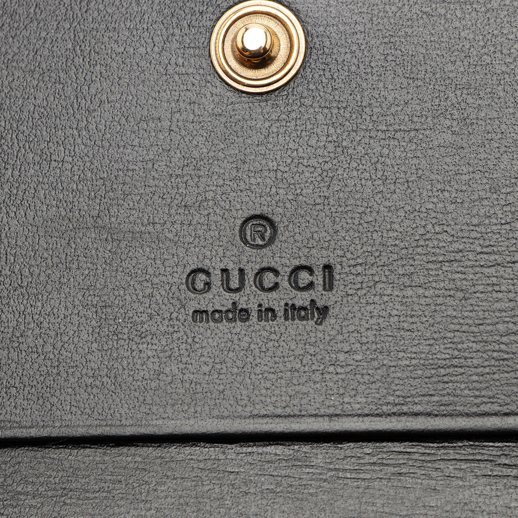 Gucci Quilted Leather GG Marmont Web Trapuntata Card Case Wallet (SHF-EdWHT1)