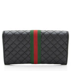 Gucci Quilted Leather GG Marmont Web Trapuntata Continental Wallet