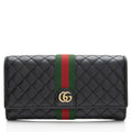Gucci Quilted Leather GG Marmont Web Trapuntata Continental Wallet