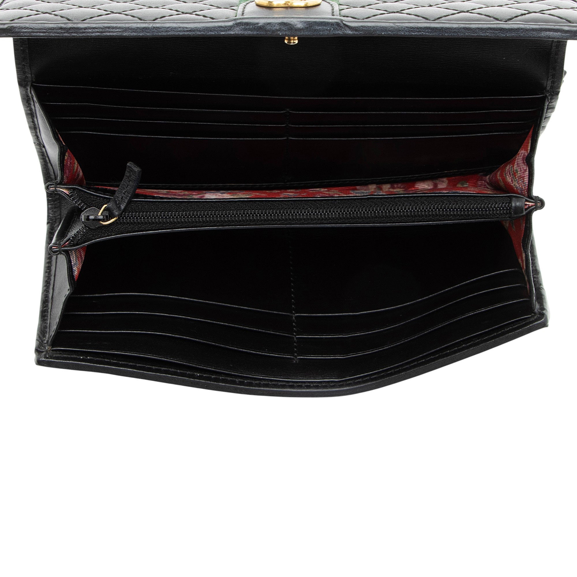 Gucci Quilted Leather GG Marmont Web Trapuntata Continental Wallet