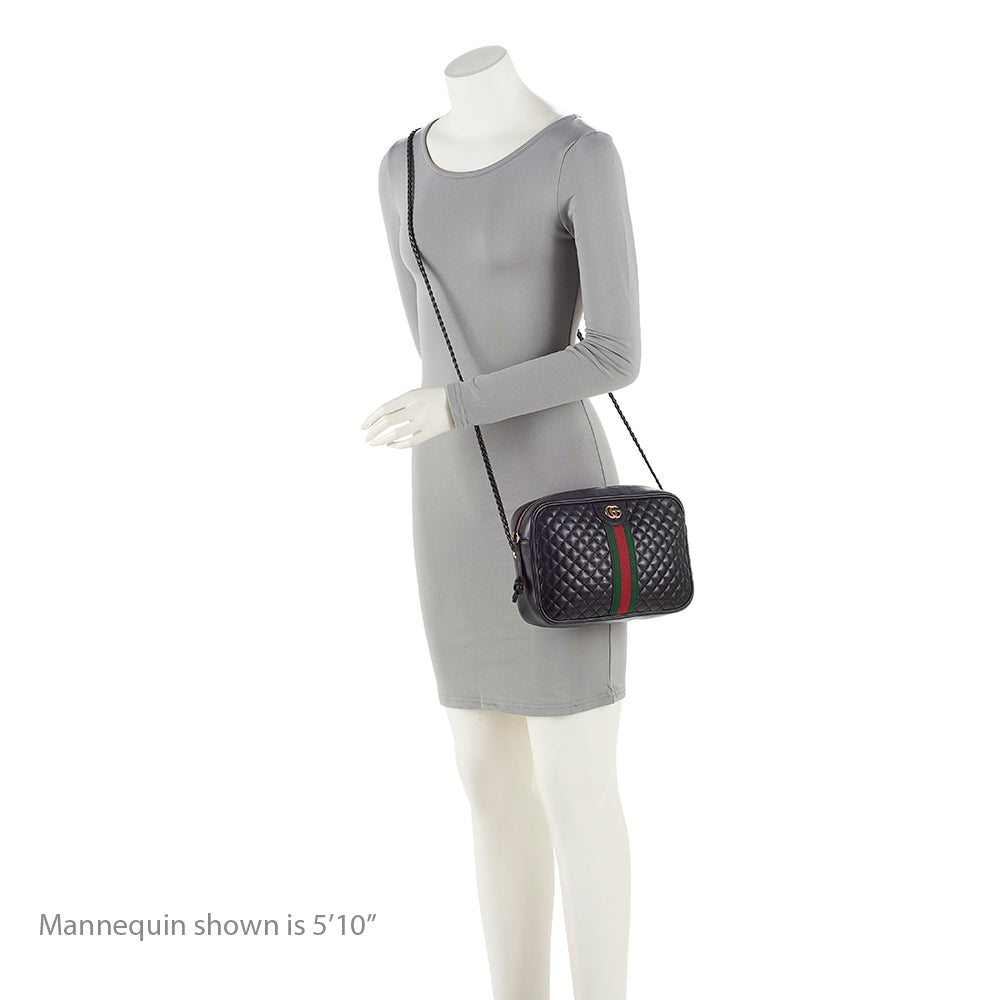 Gucci Quilted Leather Web Trapuntata Small Shoulder Bag