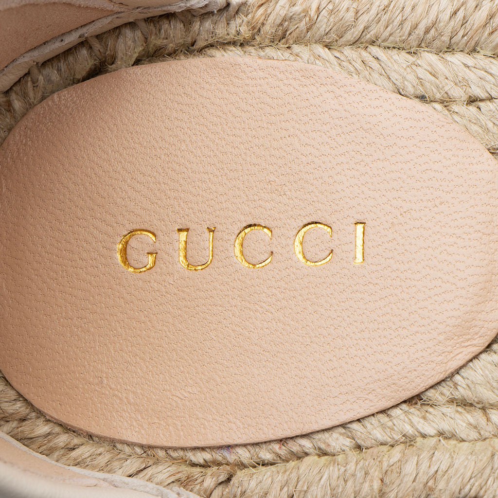Gucci Raffia GG Espadrille Wedges - Size 9.5 / 39.5