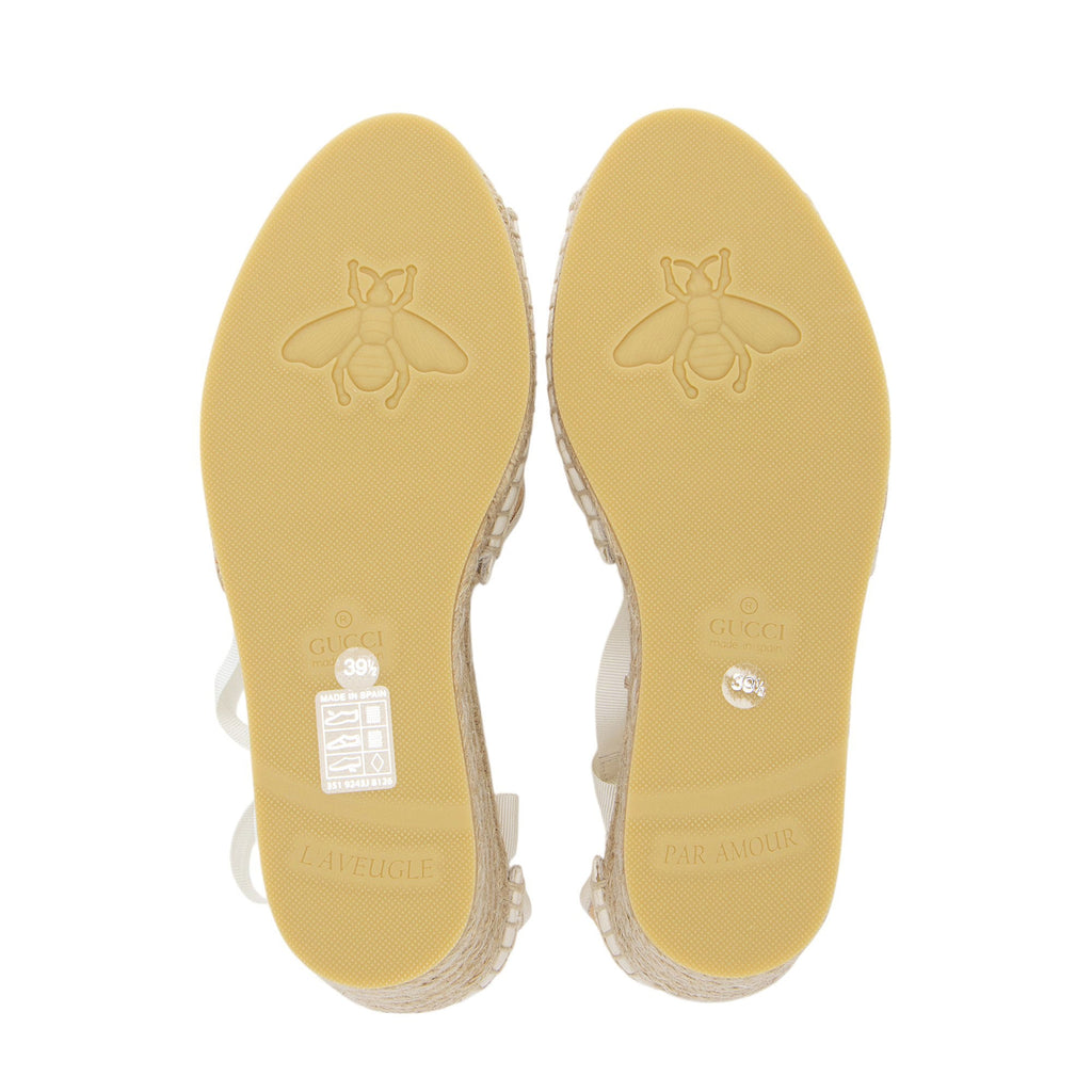 Gucci Raffia GG Espadrille Wedges - Size 9.5 / 39.5