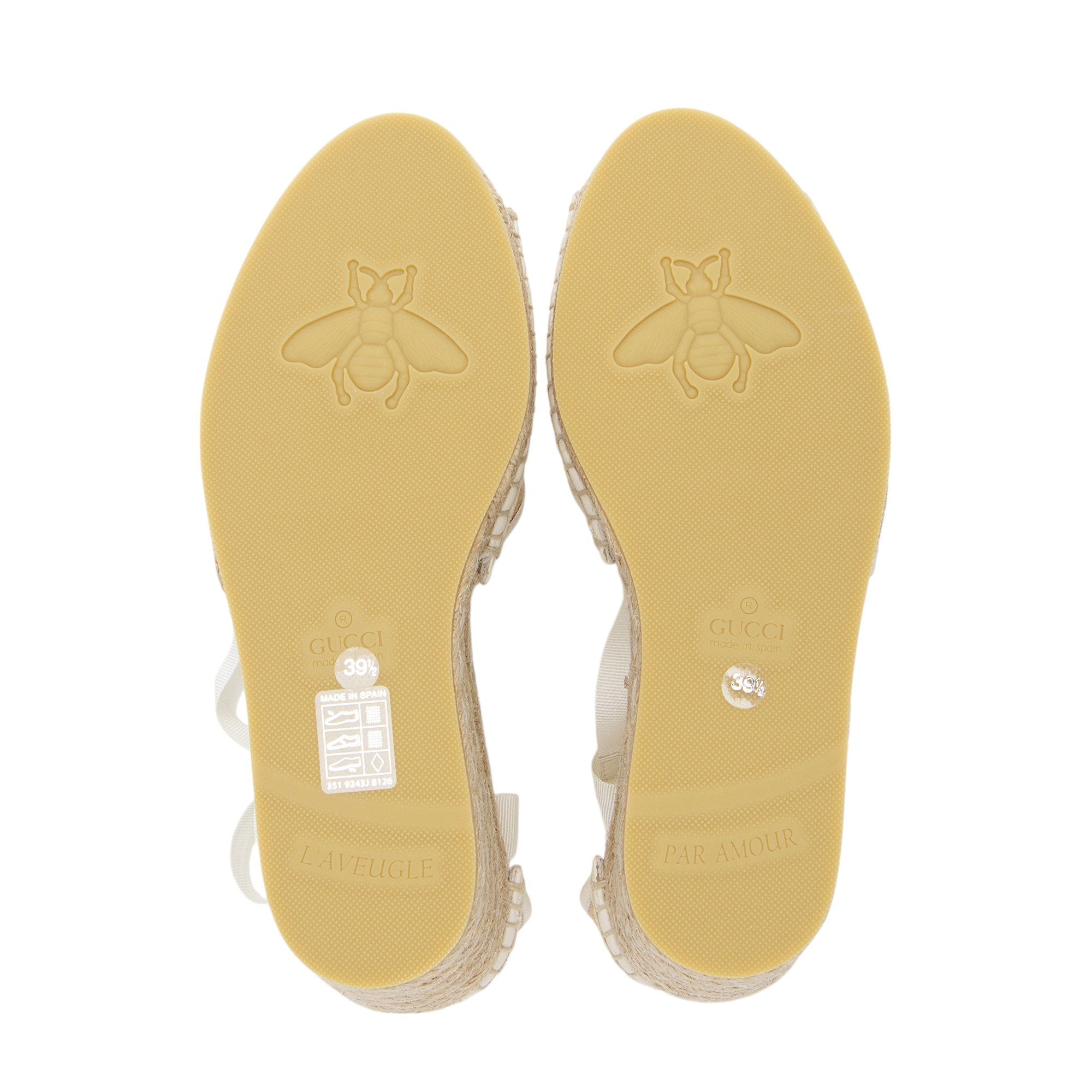 Gucci Raffia GG Espadrille Wedges - Size 9.5 / 39.5