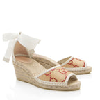 Gucci Raffia GG Espadrille Wedges - Size 9.5 / 39.5