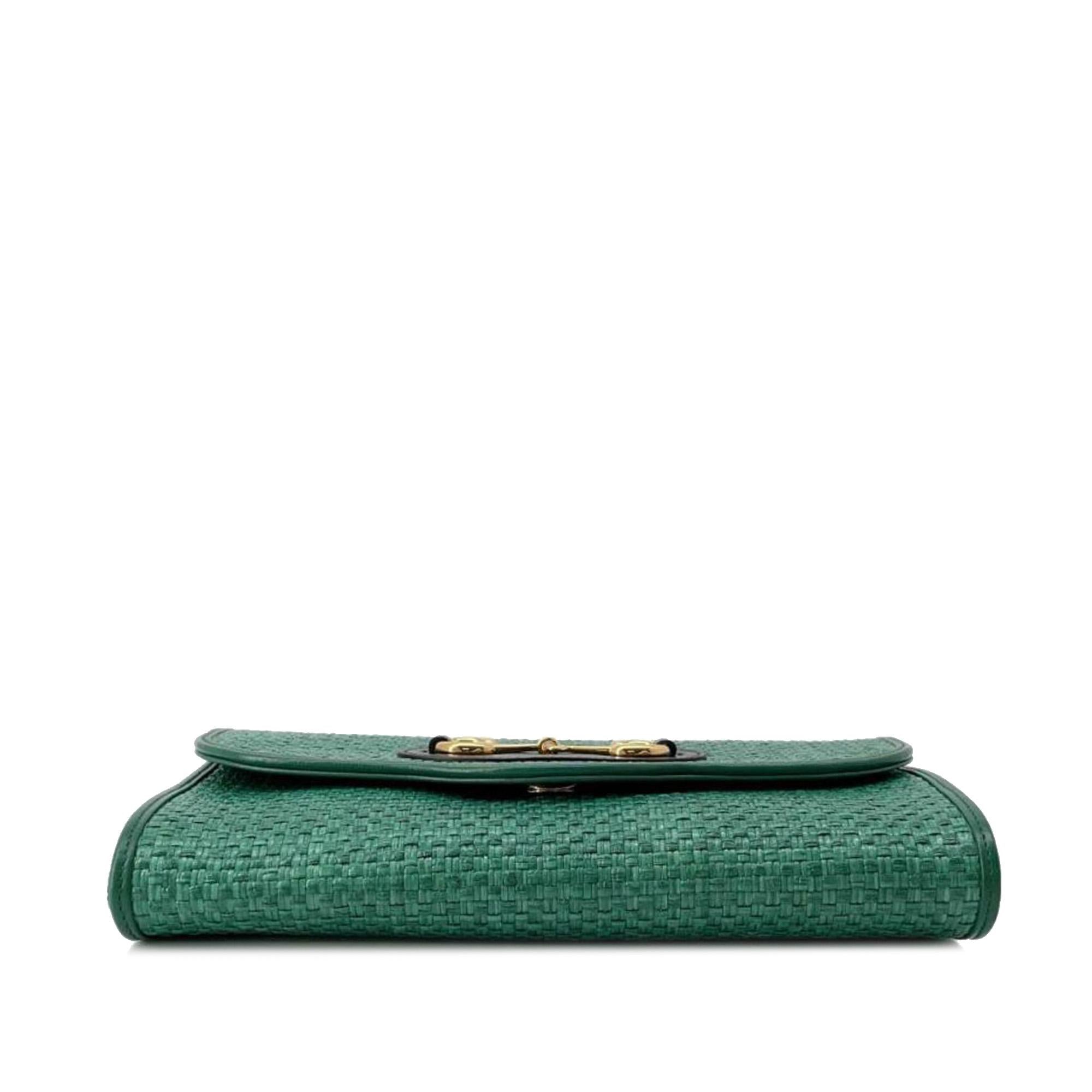 Gucci Raffia Horsebit 1955 Chain Bag (SHG-5XcQjW)