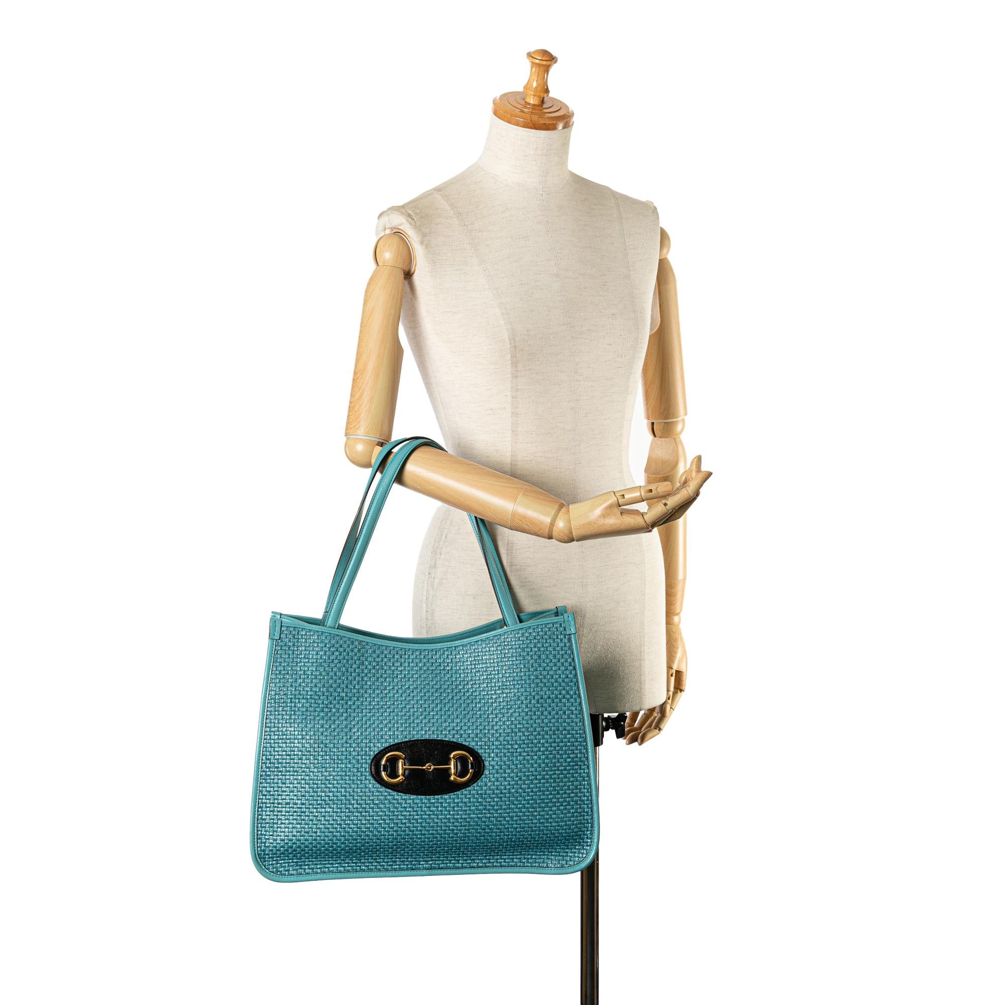 Gucci Raffia Horsebit 1955 Tote (SHG-f8BYsp)