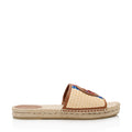 Gucci Raffia Leather Interlocking G Espadrille Slides - Size 10.5 / 40.5 (SHF-SjdNGf)