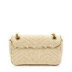 Gucci Raffia Snakeskin GG Marmont Small Flap Bag