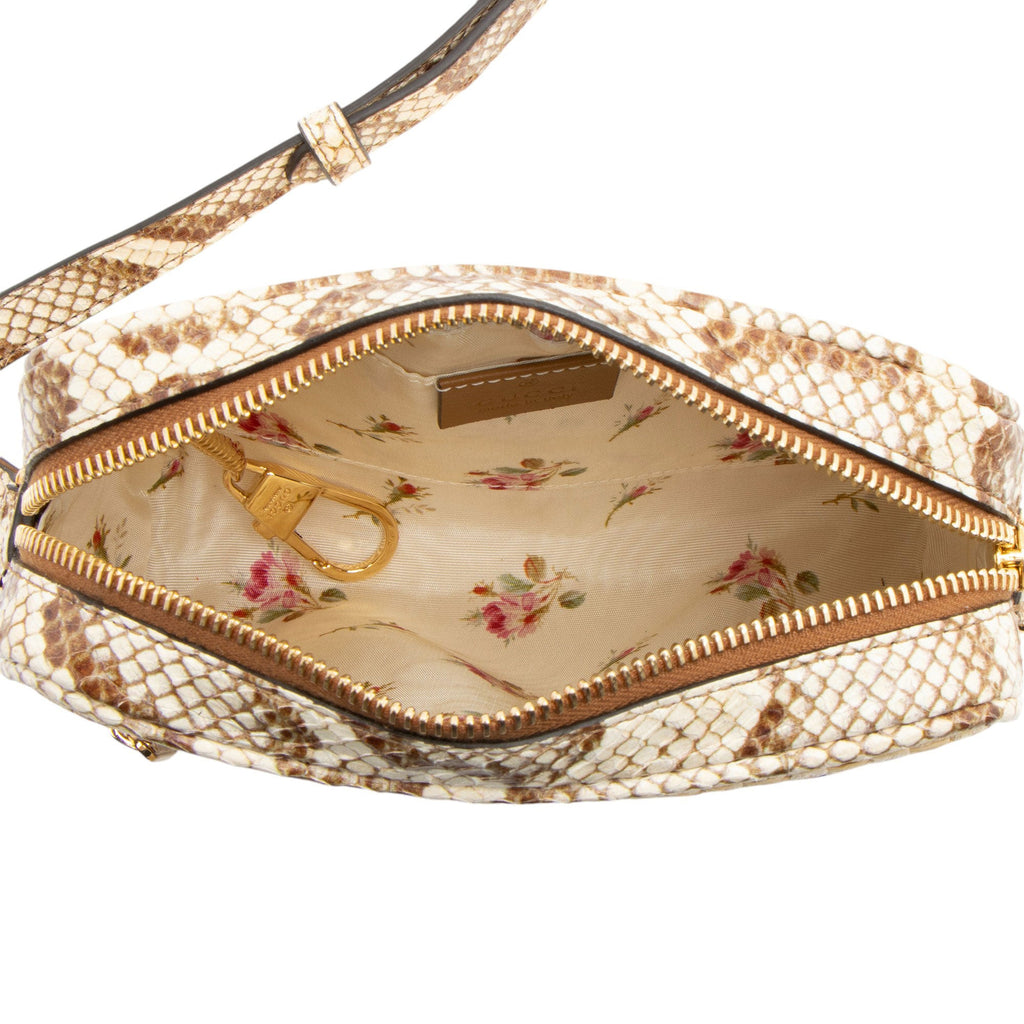 Gucci Raffia Snakeskin Ophidia Mini Shoulder Bag