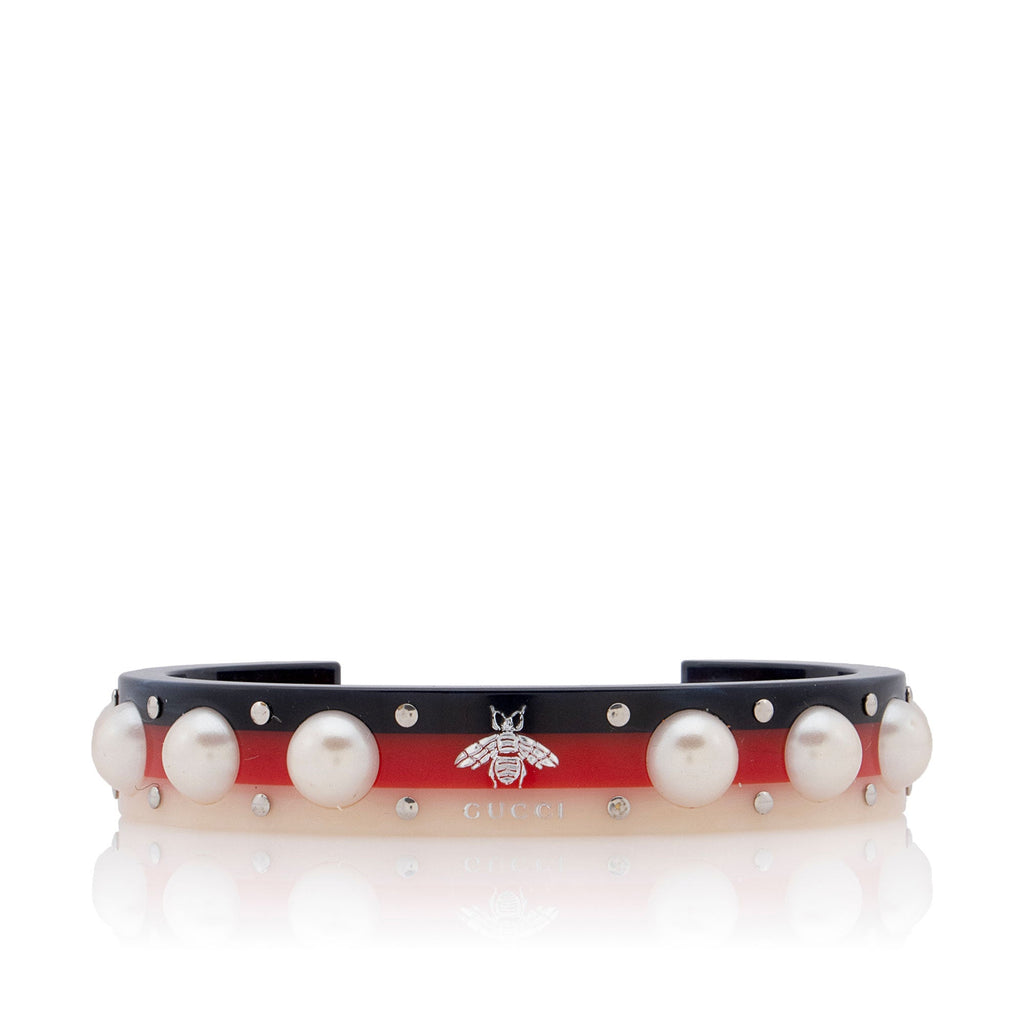 Gucci Resin Web Cuff Bracelet (SHF-o2JPQR)
