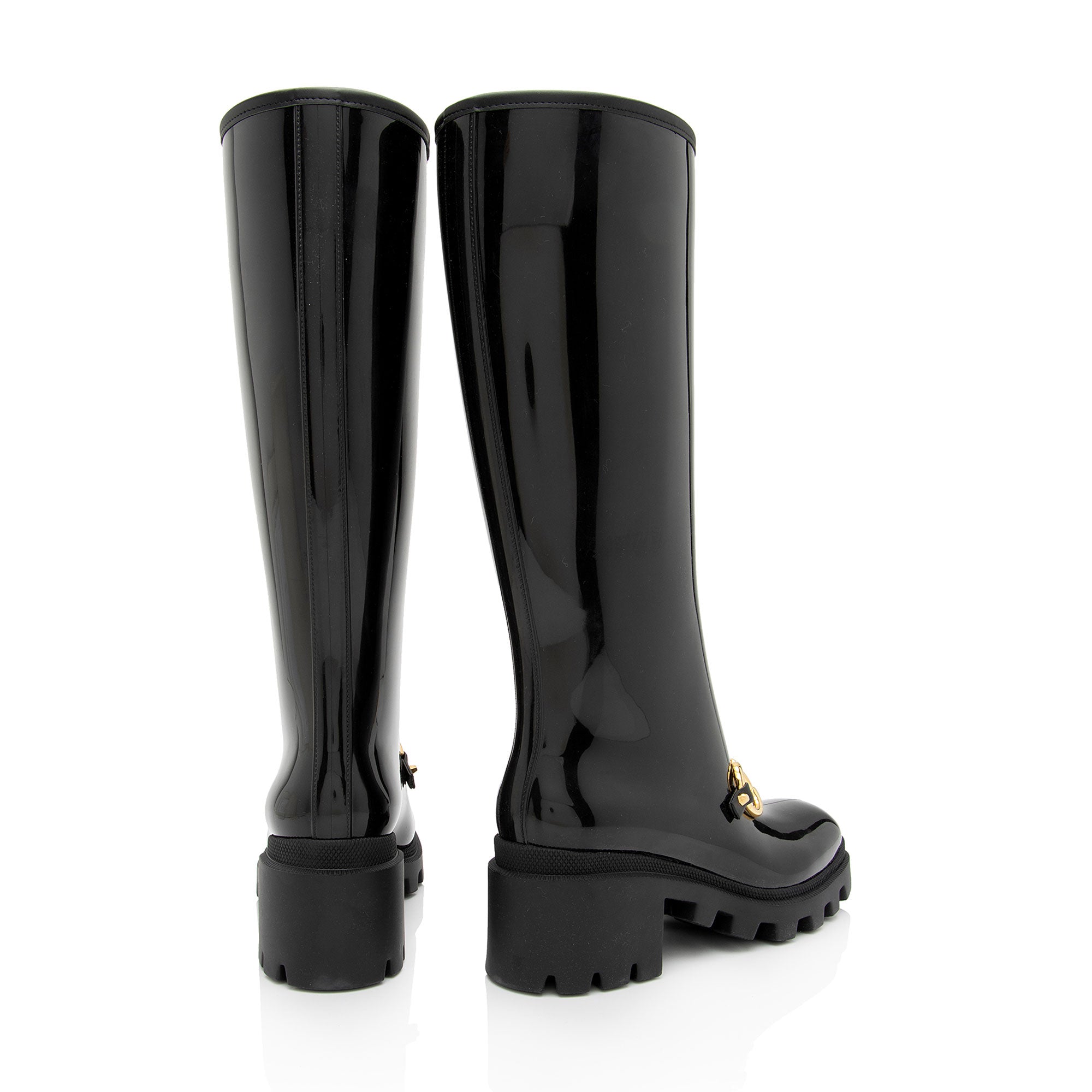Gucci Rubber Horsebit Tall Boots - Size 7 / 37 (SHF-2lRdpB)