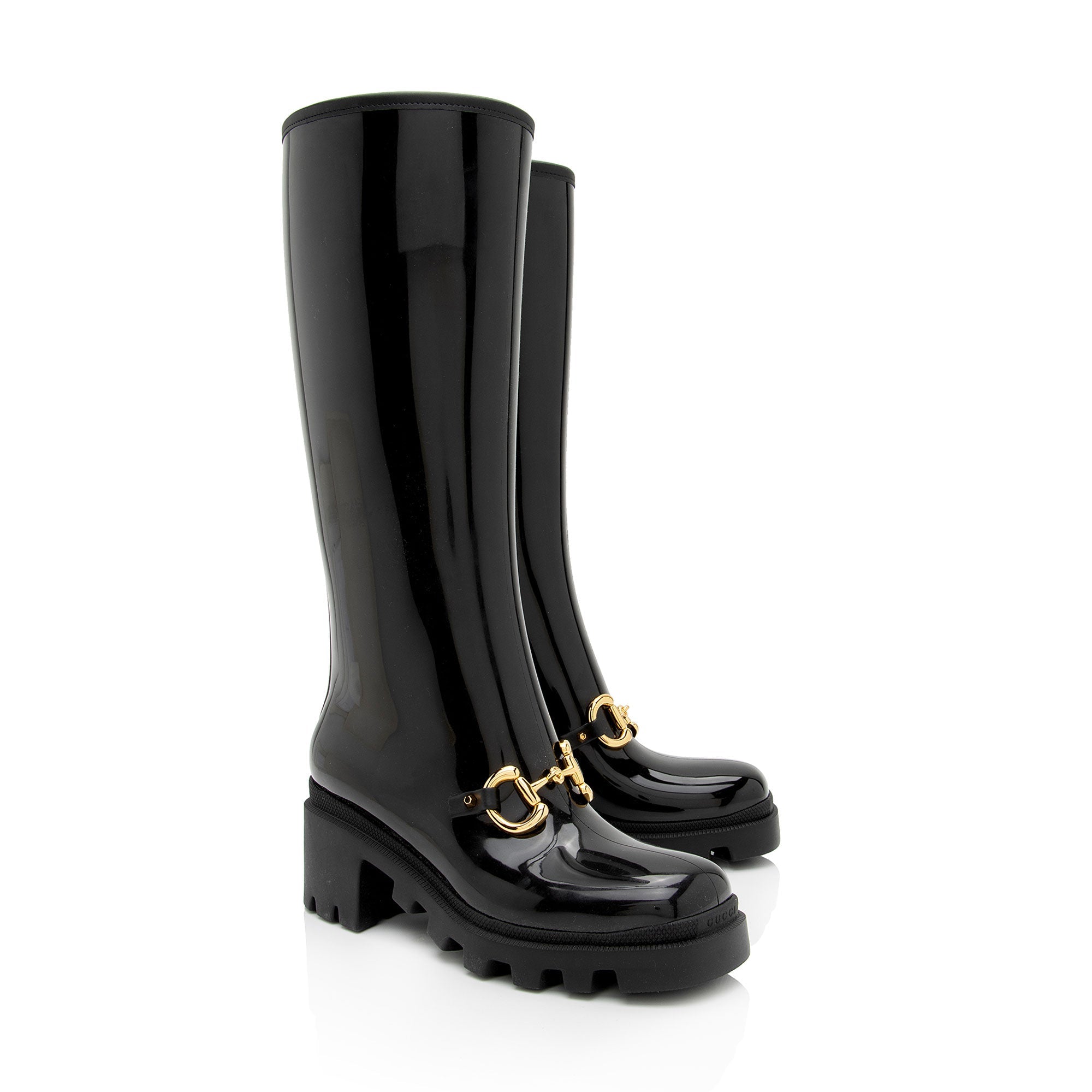 Gucci Rubber Horsebit Tall Boots - Size 7 / 37 (SHF-2lRdpB)