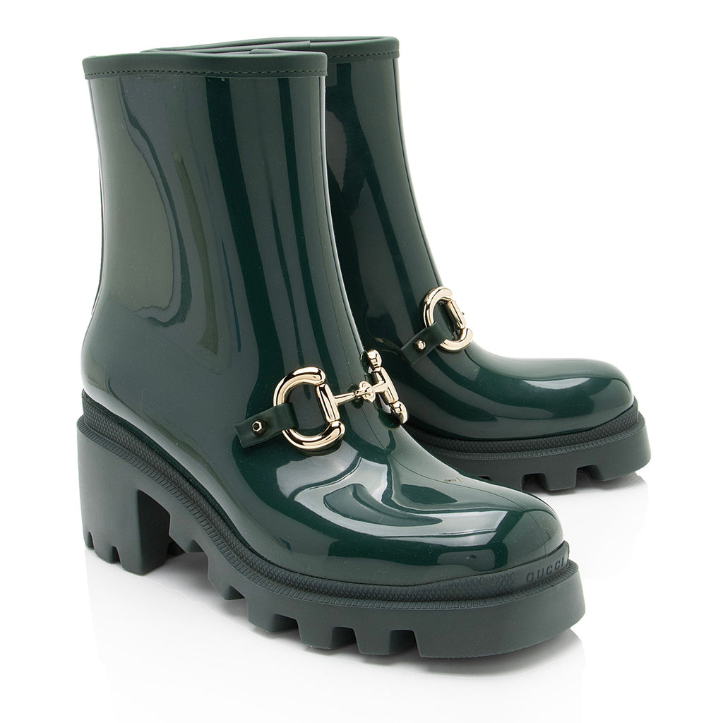 Gucci Rubber Horsebit Ankle Boots - Size 7 / 37 (SHF-93QHL4)