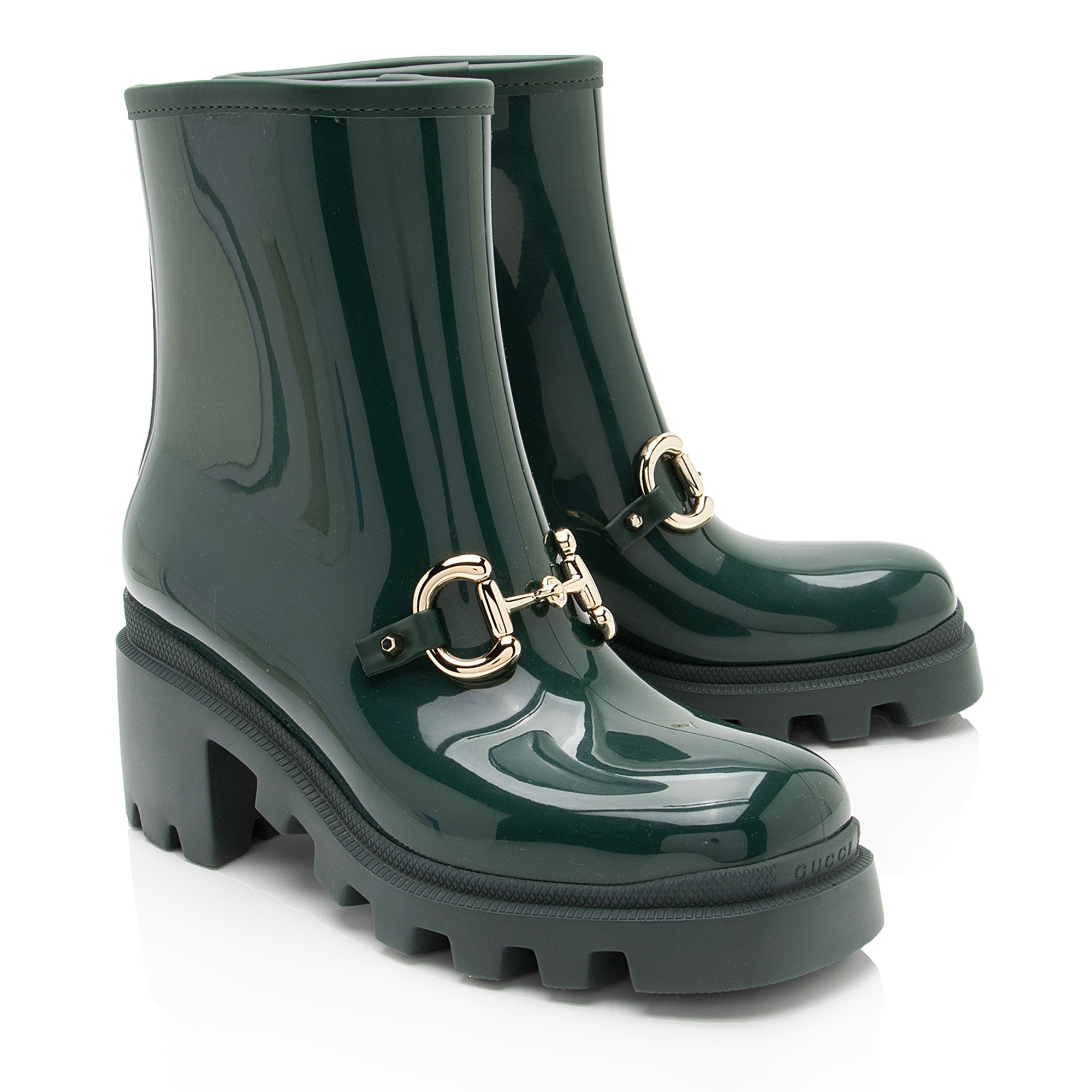 Gucci Rubber Horsebit Ankle Boots - Size 7 / 37 (SHF-93QHL4)