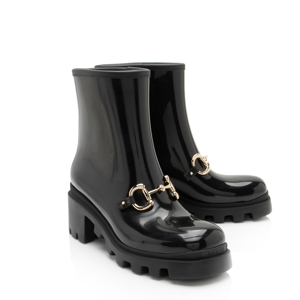 Gucci Rubber Horsebit Ankle Boots - Size 9 / 39 (SHF-PaT84U)
