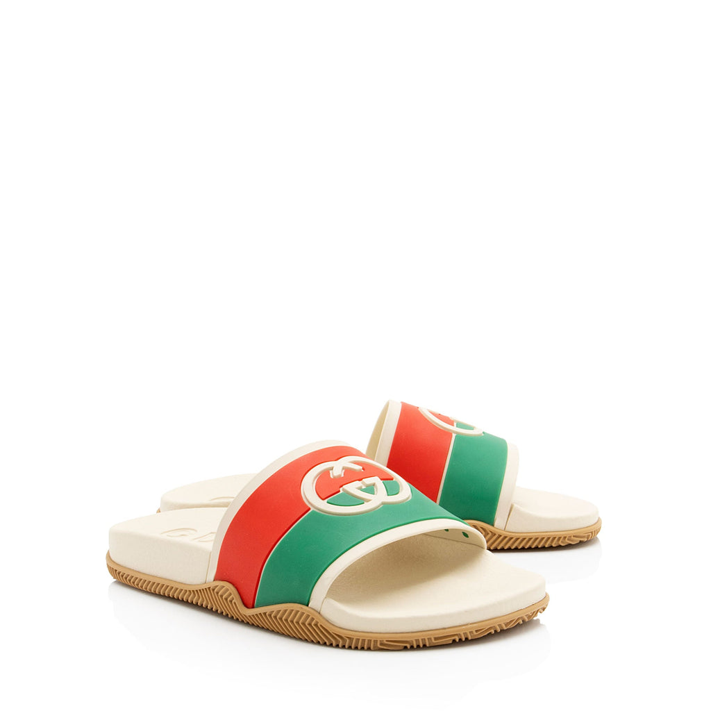 Gucci Rubber Interlocking G Slide Sandals - Size 6 / 36