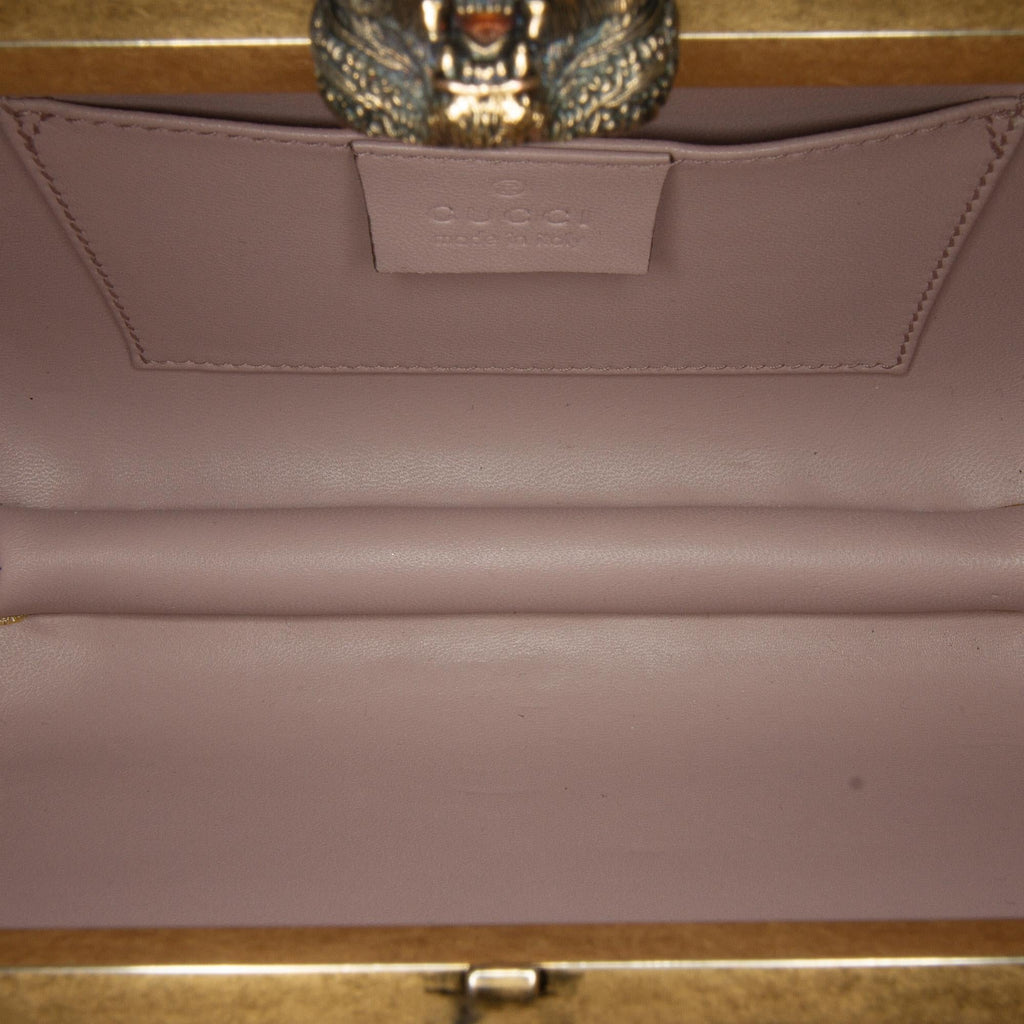 Gucci Satin Animalier Broadway Clutch on Chain (SHG-pOhviu)