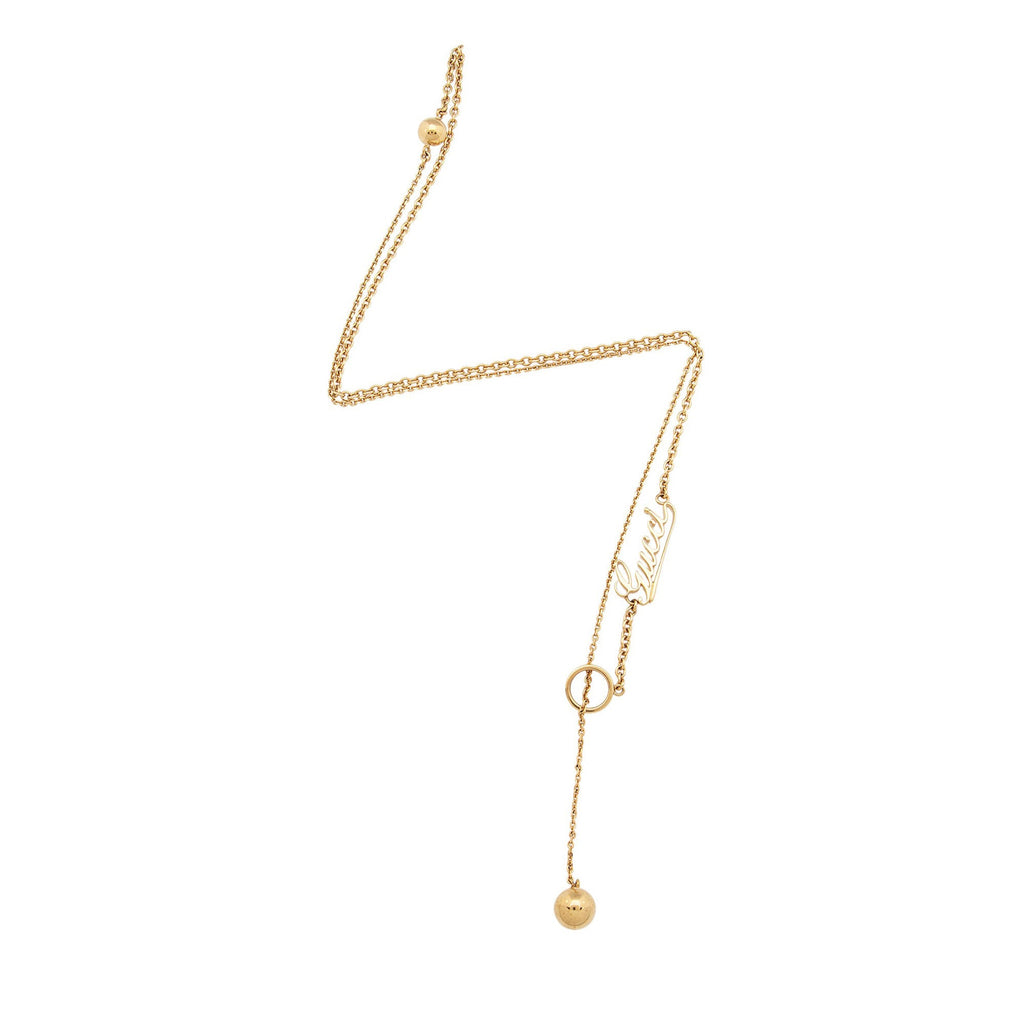 Gucci Script Lariat Necklace