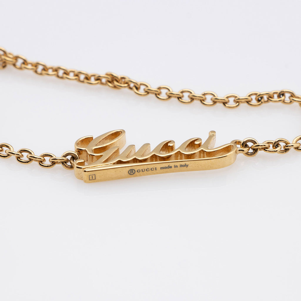 Gucci Script Lariat Necklace