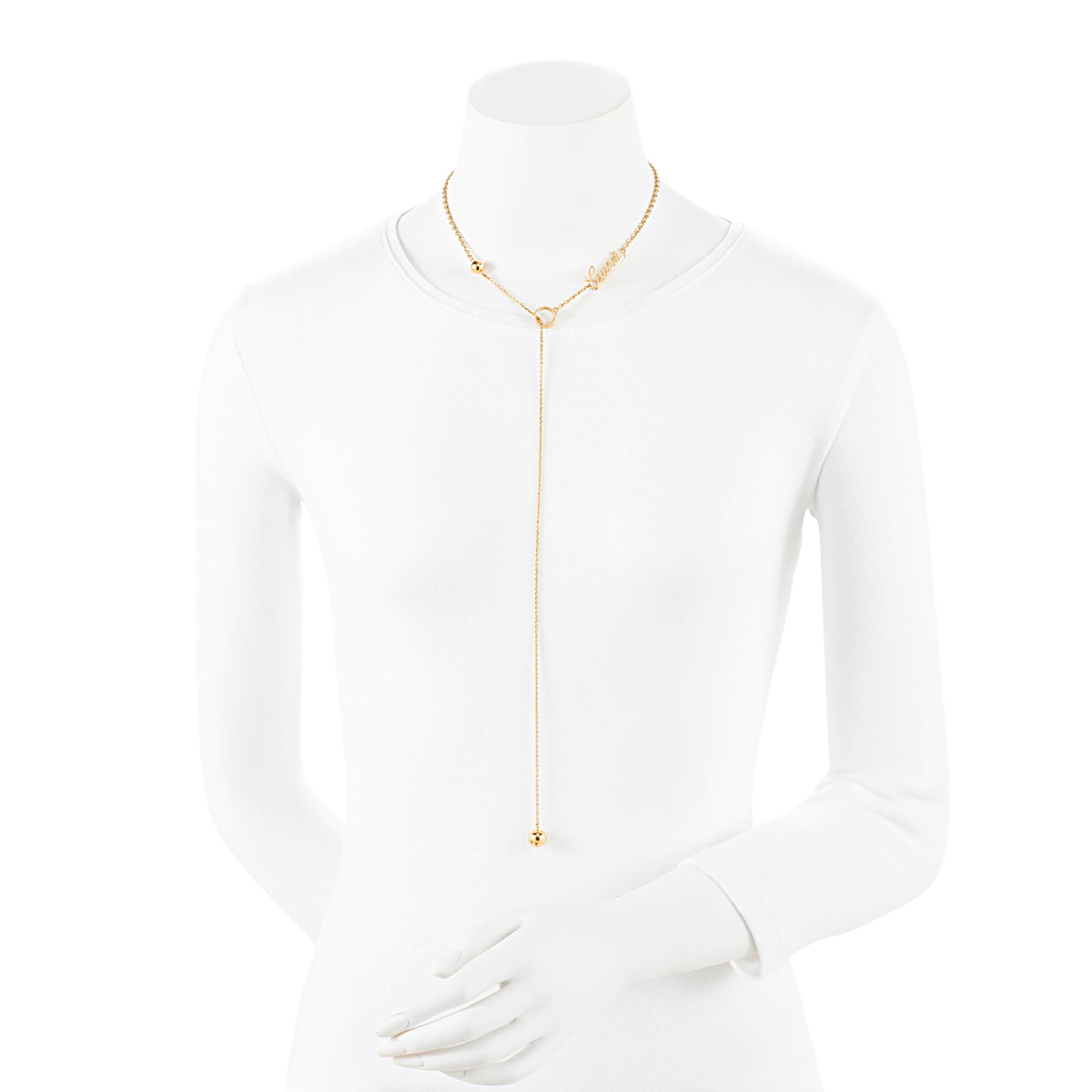 Gucci Script Lariat Necklace