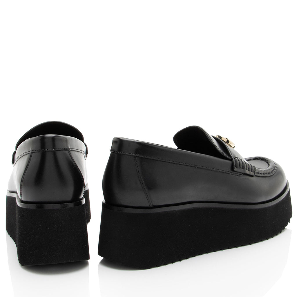 Gucci Shiny Calfskin GG Creeper Platform Loafers - Size 9.5 / 39.5