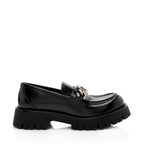 Gucci Shiny Calfskin Interlocking G Chain Loafers - Size 10 / 40