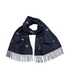Gucci Silk Cashmere Embroidered Scarf (SHF-22576)