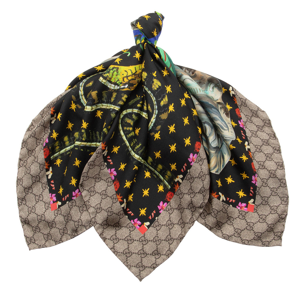 Gucci Silk Dogs and Vase 90cm Scarf
