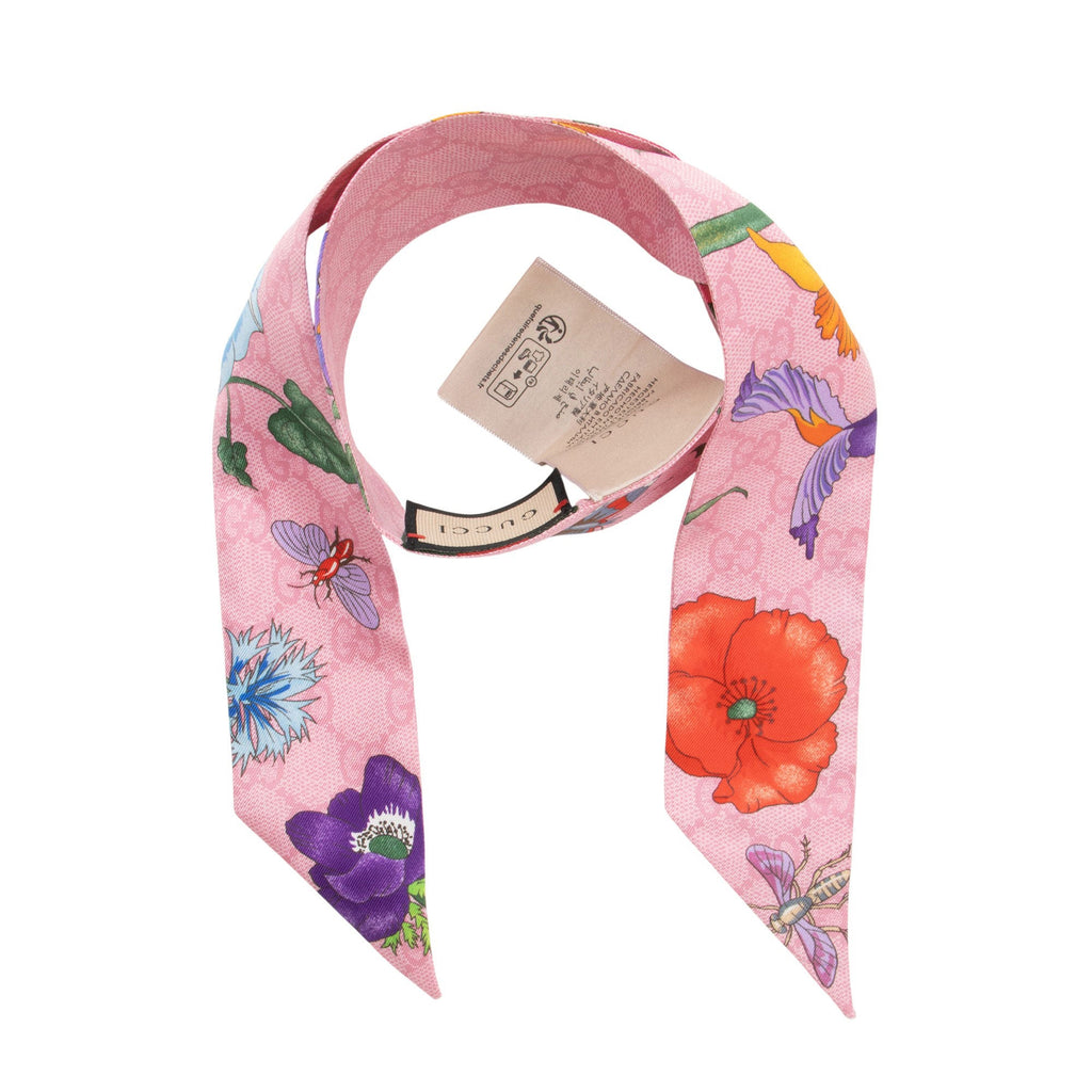 Gucci Silk GG Flora Twilly Scarf