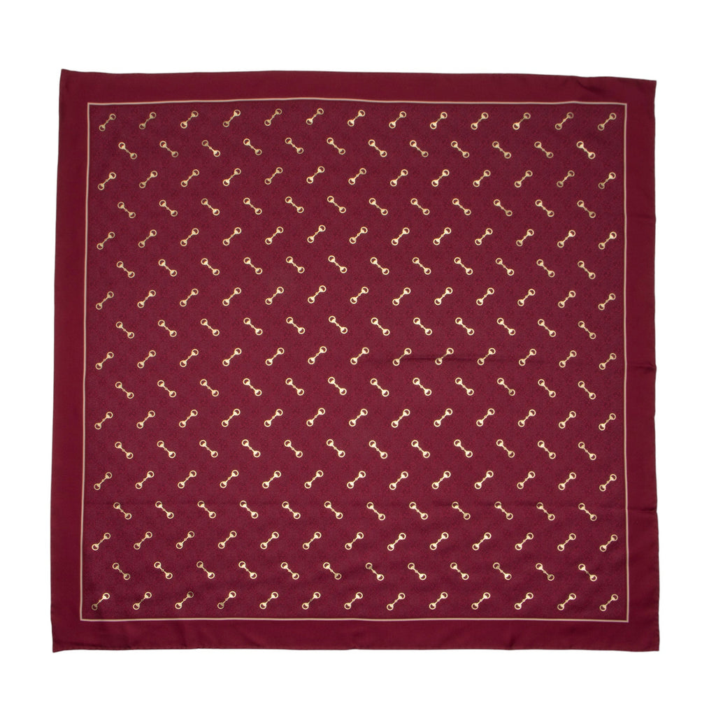 Gucci Silk Horsebit Twill Scarf (SHF-A9MsNf)