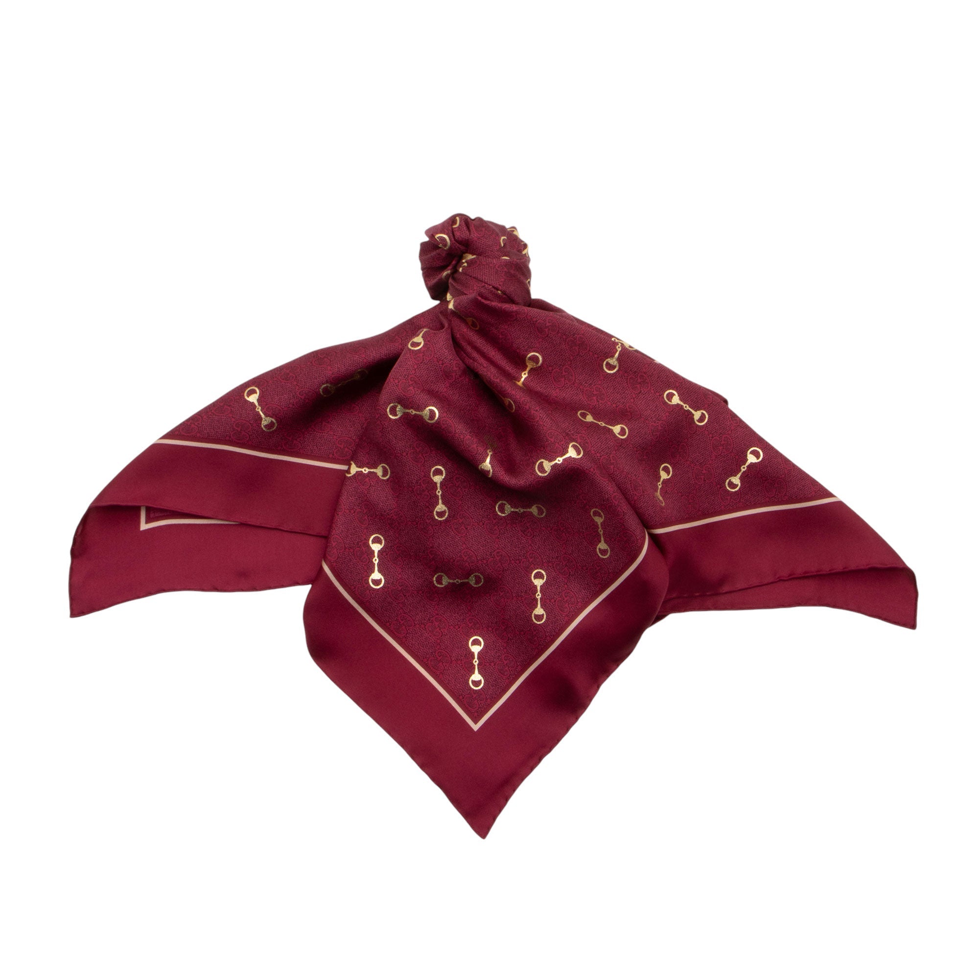 Gucci Silk Horsebit Twill Scarf (SHF-A9MsNf)